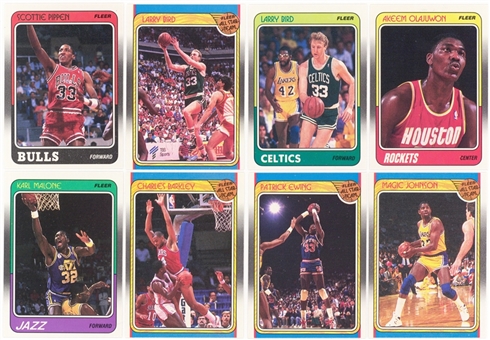 1988-89 Fleer Basketball Starter Set - Collection Of (50) Cards Including Hall Of Famers Pippen, Bird & Olajuwon 